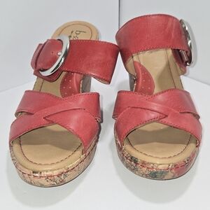 Red Leather Women's Sandals